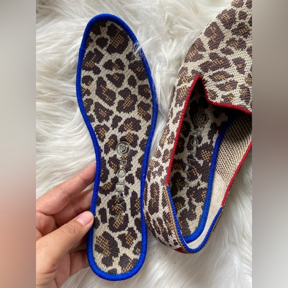 Rothy's Womens Mocha Spot Loafers Animal Leopard Print Slip Ons Size 8 - Picture 6 of 7